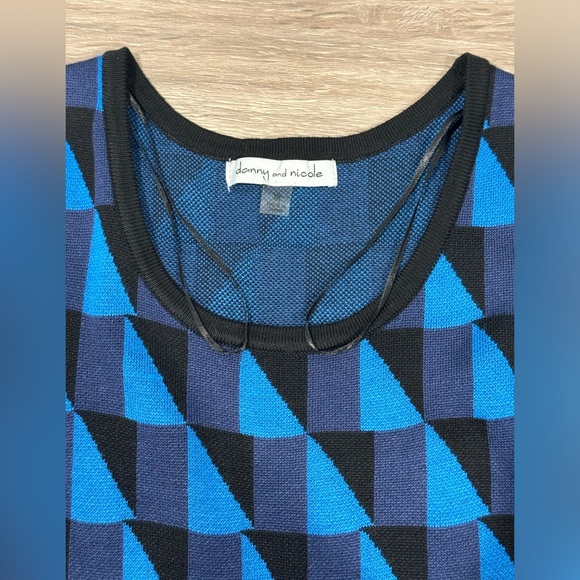 Danny and Nicole Blue, Navy, & Black Midi Sweater Dress Size M New With Tags - Picture 7 of 16